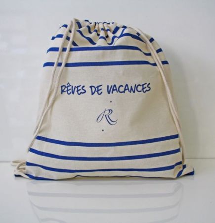 Sac  dos en coton taille enfant personnalis